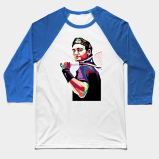 Roger Federer Pop Art Baseball T-Shirt